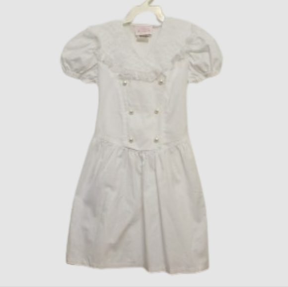 EUC VINTAGE Designer White Dress with Lace - Picture 1 of 16